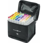 Двусторонние маркеры для скетчинга BRAUBERG ART DEBUT WHITE, набор 48 шт, чехол 152142
