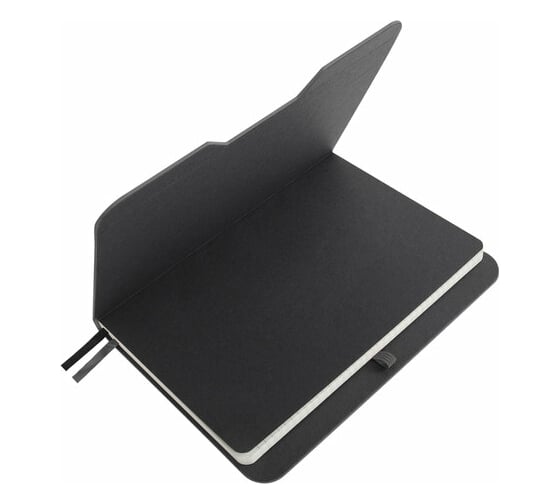 Блокнот BRAUBERG А5, 162x218мм, NOTE, под кожу, софт-тач, с резинкой, 80л, клетка, серый 113440