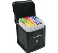 Двусторонние маркеры для скетчинга BRAUBERG ART DEBUT WHITE, набор 36 шт, чехол 152141