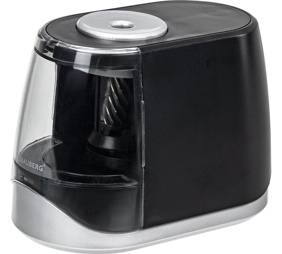 Электрическая точилка BRAUBERG ONE фреза с автостопом, 4 батарейки AA/USB (под адаптер) 270577