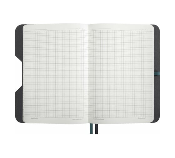 Блокнот BRAUBERG А5, 162x218мм, NOTE, под кожу, софт-тач, с резинкой, 80л, клетка, светло-серый 113441