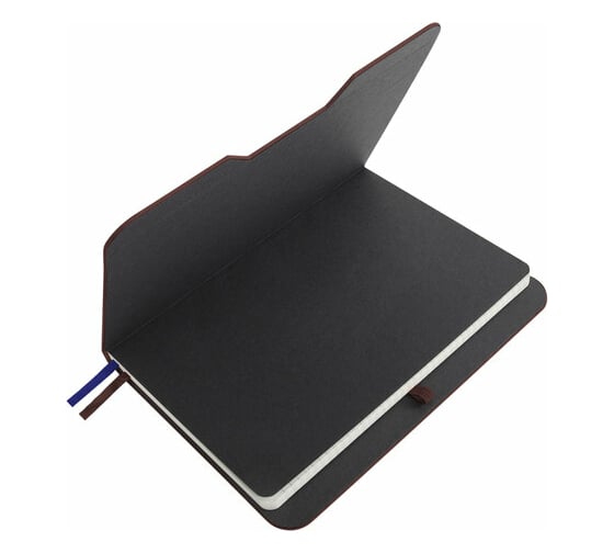 Блокнот BRAUBERG А5, 162x218мм, NOTE, под кожу, софт-тач, с резинкой, 80л, клетка, коричневый 113436