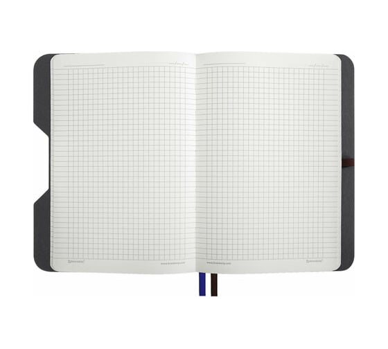 Блокнот BRAUBERG А5, 162x218мм, NOTE, под кожу, софт-тач, с резинкой, 80л, клетка, коричневый 113436