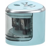 Электрическая точилка BRAUBERG DUAL для 2 диаметров карандашей, 4 батарейки АА, голубая 270578