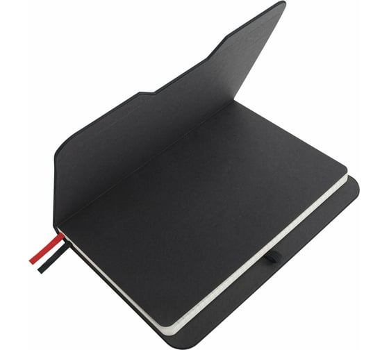 Блокнот BRAUBERG А5, 162x218мм, NOTE, под кожу, софт-тач, с резинкой, 80л, клетка, черный 113437