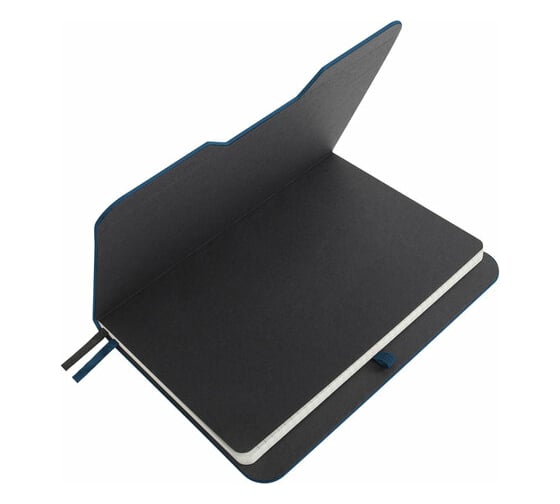 Блокнот BRAUBERG А5, 162x218мм, NOTE, под кожу, софт-тач, с резинкой, 80л, клетка, синий 113438