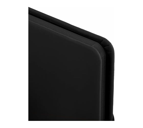 Блокнот BRAUBERG А5, 148x218мм, DUO, под кожу, с резинкой, 80л, клетка, черный/серый 113433