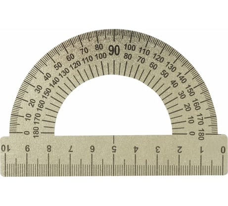 Транспортир ПИФАГОР 10 см, 180 градусов, металлический 210637