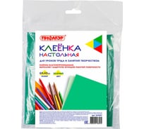 Настольная клеёнка для уроков труда ПИФАГОР ПВХ, зеленая, 69х40 см 227057