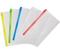 Папка-конверт на молнии Lamark DL, 0,15 мм, карман для визитки, молния, ассорти, 12 шт PE0419