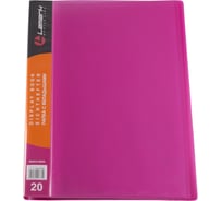 Папка с 20 вкладышами Lamark 0,60 мм, жесткая, неон, красная DB0033-IMRD