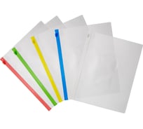 Папка-конверт на молнии Lamark А5, 0,15 мм, карман для визитки, молния, ассорти, 12 шт PE0418