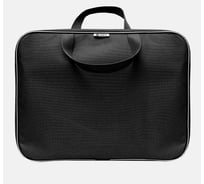 Папка-портфель Lamark А4 1 отделение, 34x26x7 см, на молнии, с ручками, текстиль, черная DC0018-BK