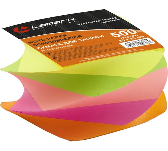 Куб - спираль LAMARK 85×85мм 5 цветов 500л неон, в термопленке, проклеенный NT0080 1