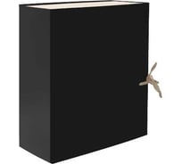 Архивная папка-бокс LAMARK, бумвинил, А4, 200 мм, черная, собранная упаковка 4 шт CB020-BК