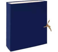 Архивная папка-бокс LAMARK складная, бумвинил, А4, 90 мм, синяя упаковка 25 шт AB0109-BL