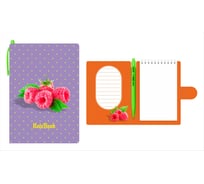 Блокнот с ручкой LAMARK Малинка, 105x150 мм, ручка автомат OilPen, внутренний блок на спирали NB0117