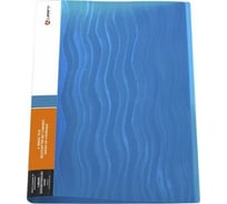 Папка LAMARK на 4 кольцах диаметром 20 мм, корешок 25 мм, 0,8 мм Волна синяя RF0069-WBL
