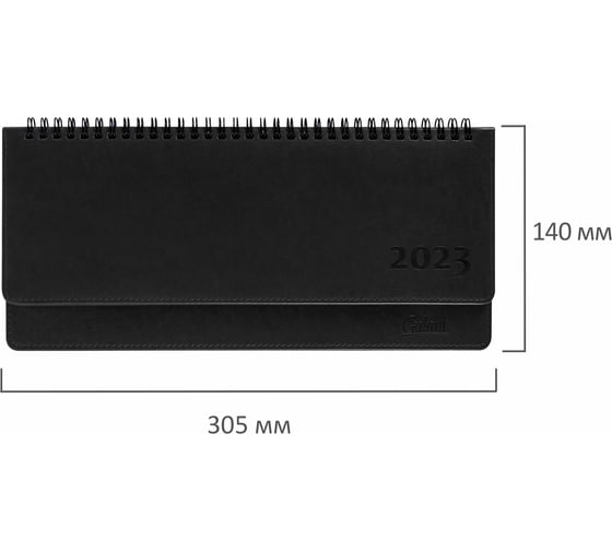 Планинг Galant "Ritter" датированный, 2023 год, 305x140 мм, под кожу, черный 114002