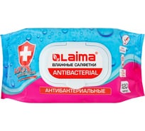 Влажные салфетки LAIMA Antibacterial, антибактериальные 120 шт., крышка-клапан 112497