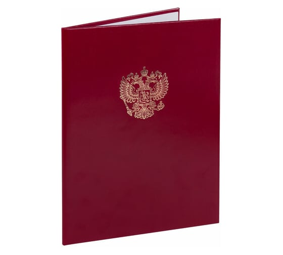 Адресная папка Staff "Герб России" бумвинил бордовый, формат А4 122741