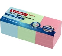 Самоклеящиеся блоки BRAUBERG EXTRA STICKY пастельные, 40x50 мм, набор 12 шт, по 100 л 112430