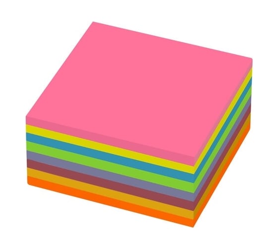 Самоклеящийся блок BRAUBERG EXTRA STICKY стикеры, неоновый, 75x75 мм, 400 л, 8 цветов 112441