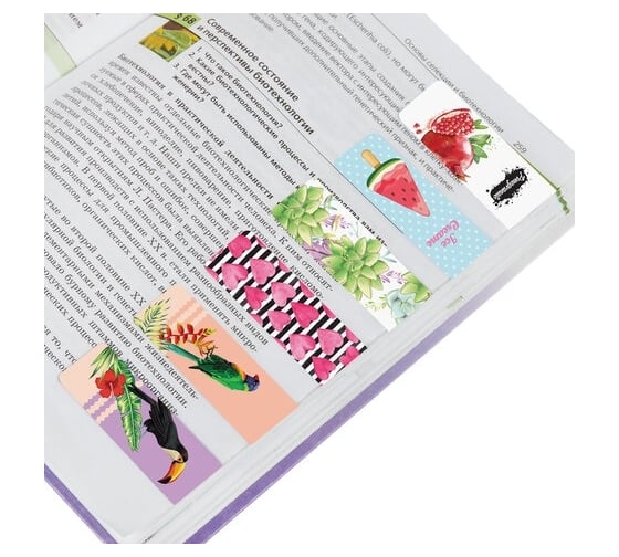 Магнитные закладки для книг BRAUBERG MIX набор 30 шт, 60x20 мм 113175