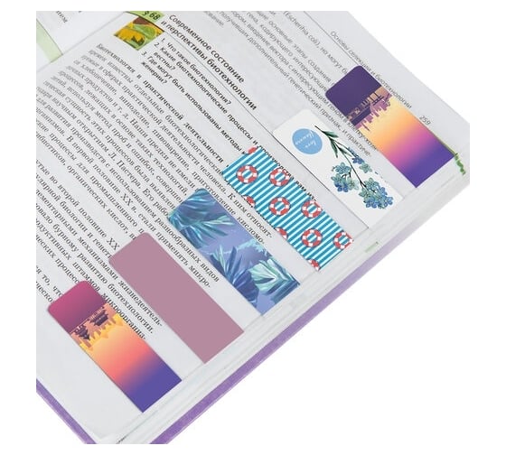 Магнитные закладки для книг BRAUBERG MIX 3, набор 30 шт, 60x20 мм 113179