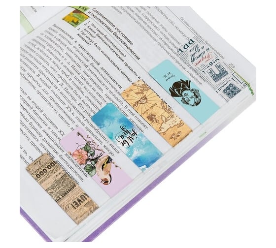 Магнитные закладки для книг BRAUBERG MIX 2 набор 30 шт, 60x20 мм 113178
