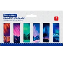 Магнитные закладки для книг BRAUBERG GALAXY набор 12 шт, 60x20 мм 113171