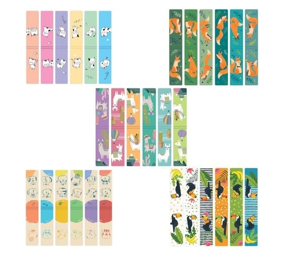 Магнитные закладки для книг BRAUBERG ANIMALS набор 30 шт, 60x20 мм 113176
