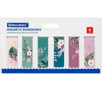 Магнитные закладки для книг BRAUBERG TROPICS набор 12 шт, 60x20 мм 113172