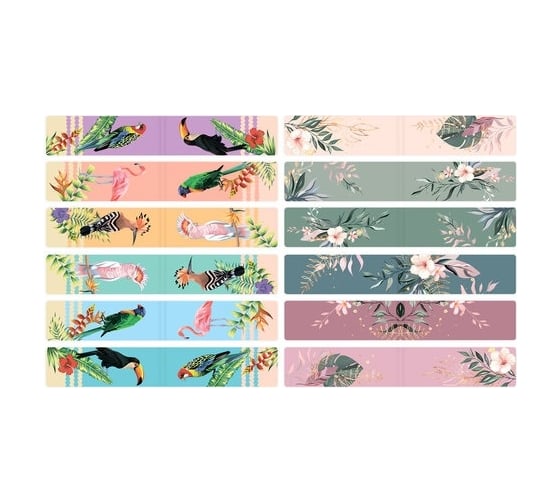 Магнитные закладки для книг BRAUBERG TROPICS набор 12 шт, 60x20 мм 113172