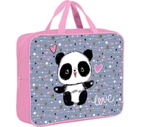 Папка BRAUBERG Funny panda на молнии, с ручками, А4, 1 отделение, полиэстер, 80 мм 271127