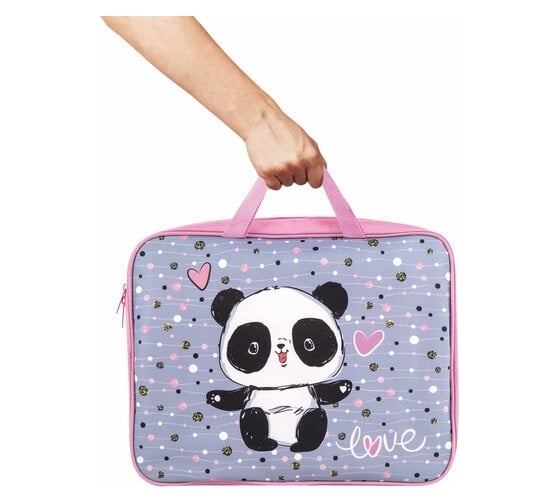 Папка BRAUBERG Funny panda на молнии, с ручками, А4, 1 отделение, полиэстер, 80 мм 271127