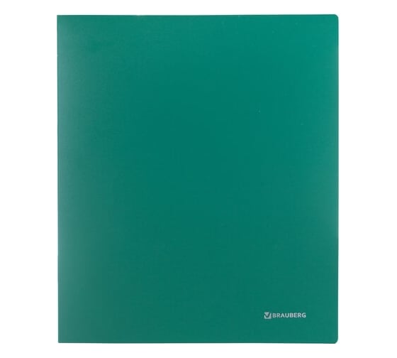 Папка BRAUBERG Стандарт на 2 кольцах, 40 мм, зеленая, до 300 листов, 0.9 мм 270481