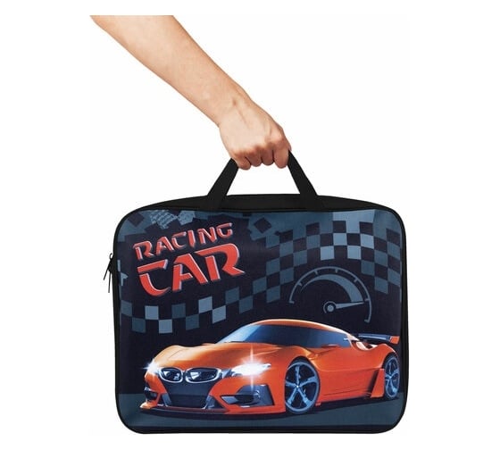 Папка BRAUBERG Racing Car на молнии, с ручками, А4, 1 отделение, полиэстер, ширина 80 мм 271132