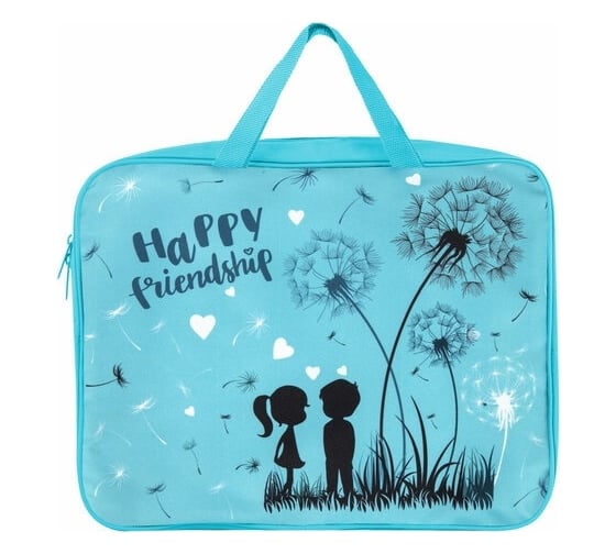 Папка BRAUBERG Happy friendship на молнии, с ручками, А4, 1 отделение, полиэстер, ширина 80 мм 270958 1