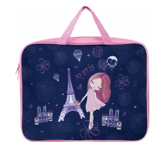 Папка BRAUBERG Paris на молнии, с ручками, А4, 1 отделение, полиэстер, ширина 80 мм 271131