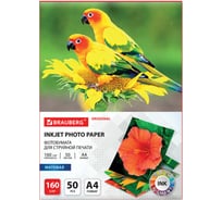 Матовая фотобумага BRAUBERG ORIGINAL А4, 160 г/м2, односторонняя, 50 листов 363985