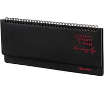 Датированный планинг BRAUBERG Chameleon 2023 305x140 мм, под кожу, черный/красный 113999