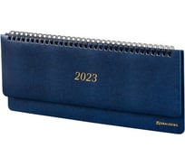 Датированный планинг BRAUBERG Iguana 2023 305x140 мм, под кожу, синий 113991