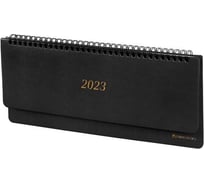 Датированный планинг BRAUBERG Iguana 2023 305x140 мм, под кожу, черный 113989