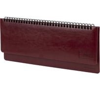 Датированный планинг BRAUBERG Imperial 2023 305x140 мм, под кожу, бордовый 113992