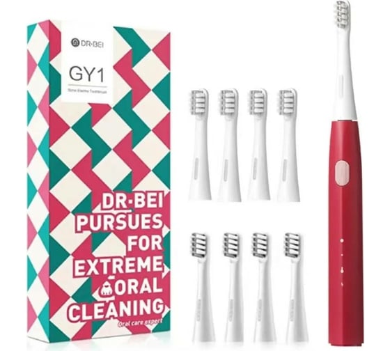 Звуковая электрическая зубная щетка DR.BEI Sonic Electric Toothbrush GY1 красная 8 YMYM GY1 RED 8 1