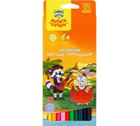 Цветные карандаши Мульти-Пульти Енот в Испании, 12 цветов, трехгранные, заточенные, картон CP_10754