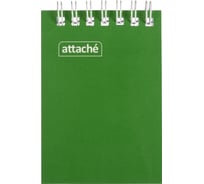 Блокнот Attache на спирали А7 60 листов, темно-зеленый, плотность блока 60 г/кв м, плотность обложки 215 г/кв м 1441824