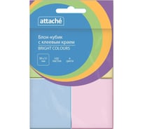 Стикеры Attache Bright colours с клеевым краем 38x51 мм комплект 4 цвета 100 листов 1495376 23031495