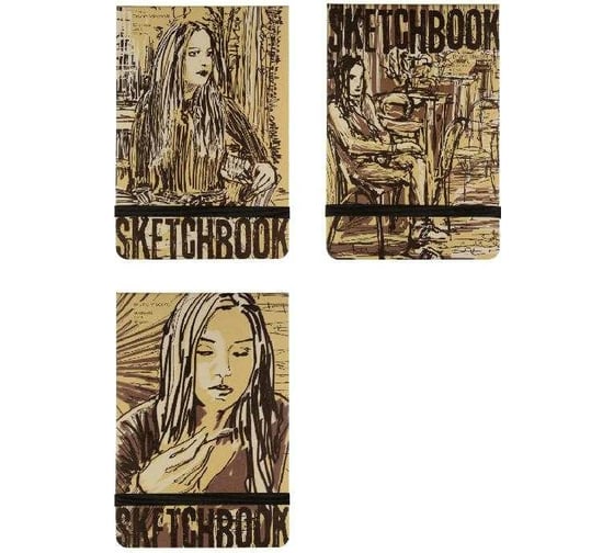 Sketchbook Bruno Visconti BV 140х210 мм, 80 листов, крафт 80 г, в твердом переплете, 3 вида 1-511/01 1
